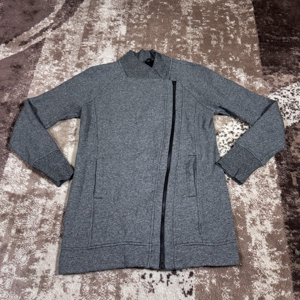Lululemon Back To It Wrap Fleece Jacket Heathered Stretch Full Zip Gray Size 6